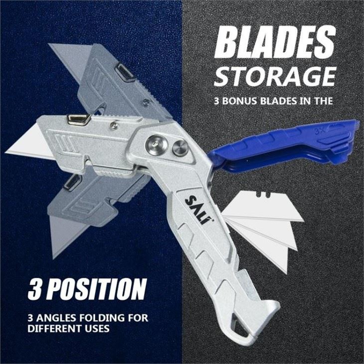 SALI Aluminum Alloy Folding Utility Knife 1+3 Blades