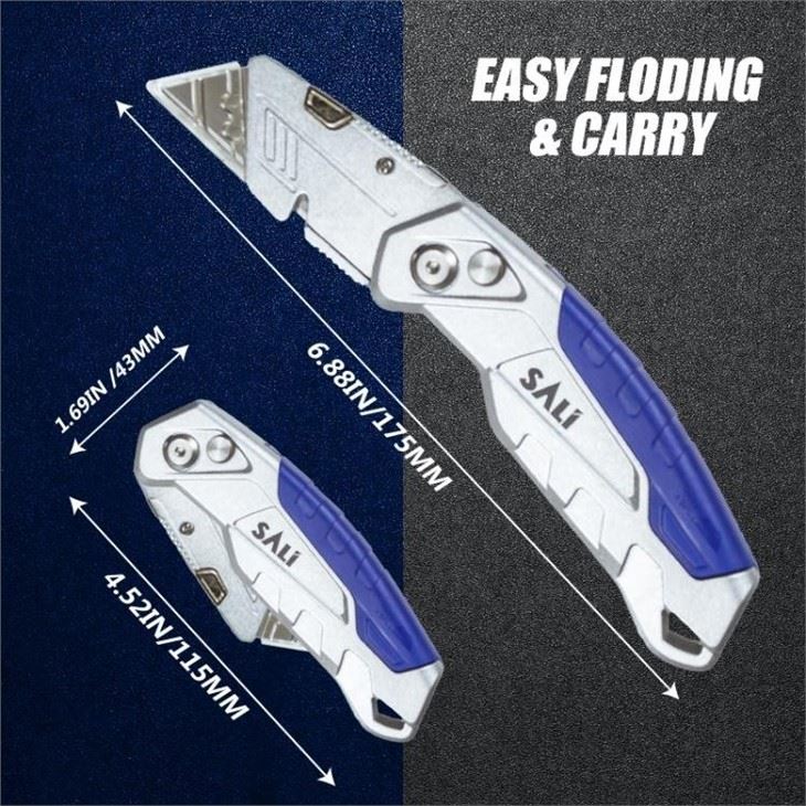 SALI Aluminum Alloy Folding Utility Knife 1+3 Blades